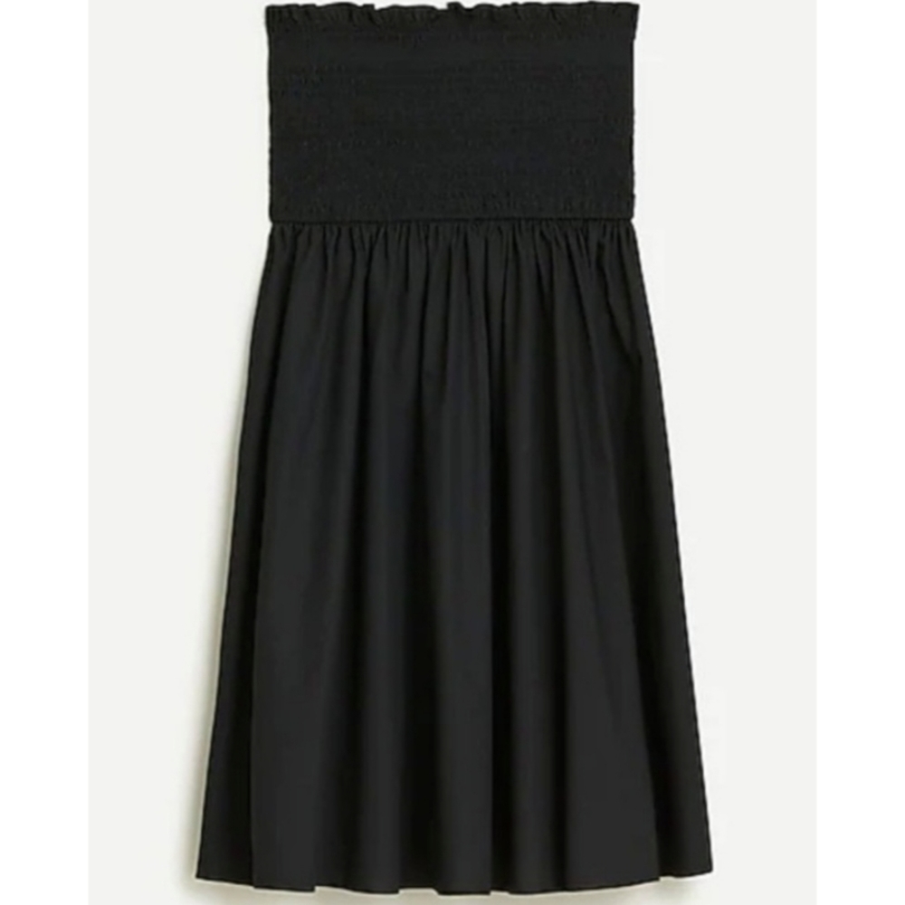 J. CREW Smock 100% Cotton Midi A-line black Skirt Size Xsmall